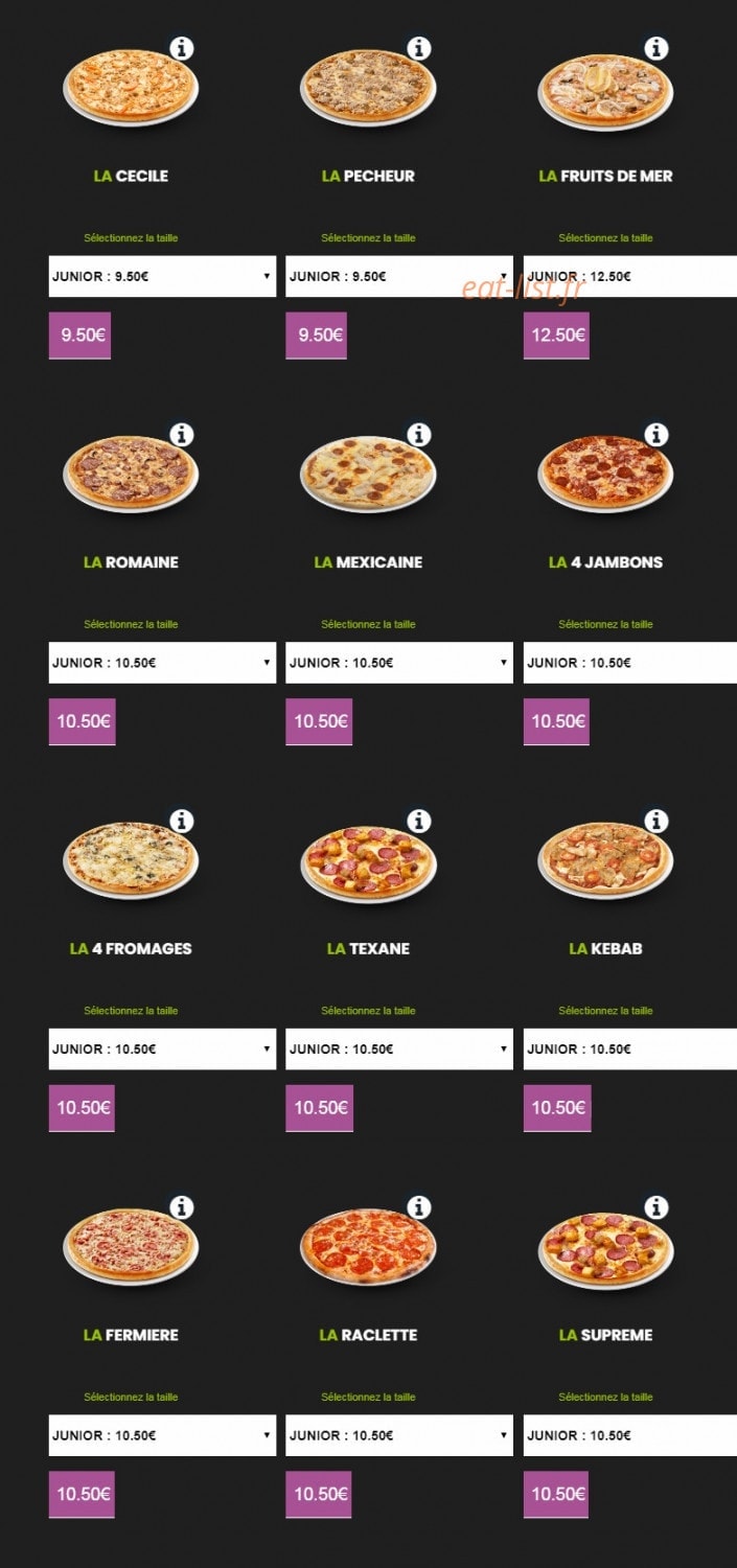 Pizza Presto — carte page 9