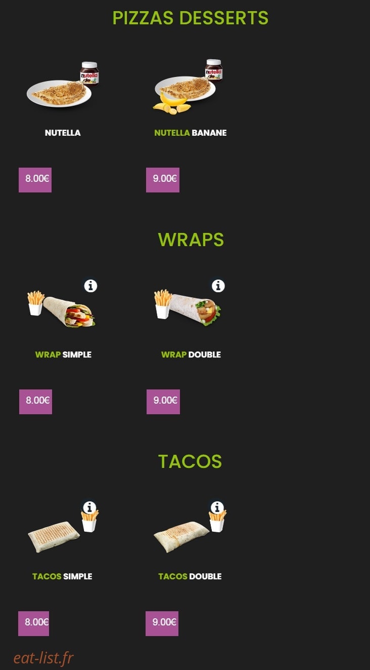 Pizza Presto — carte page 12