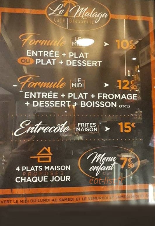 Le Malaga — carte page 1