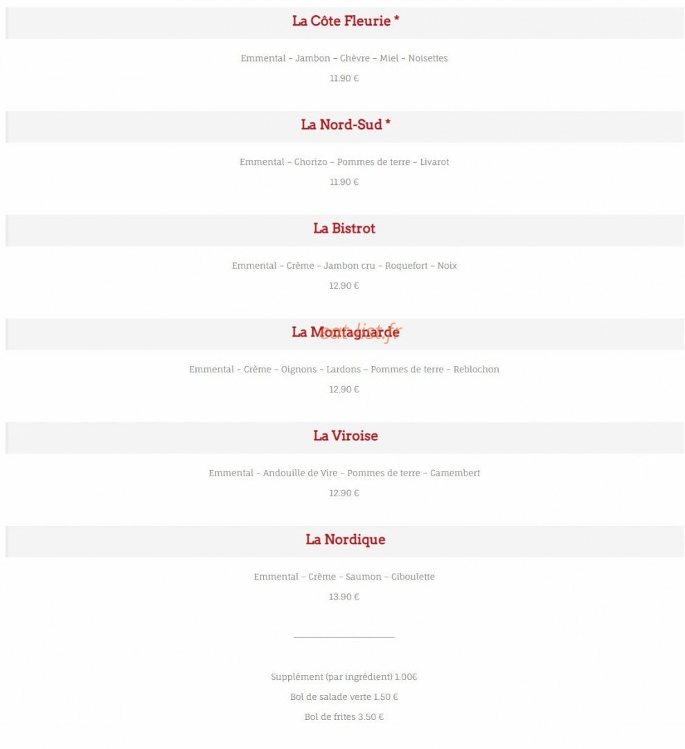 Le Bistrot Blonvillais — carte page 6