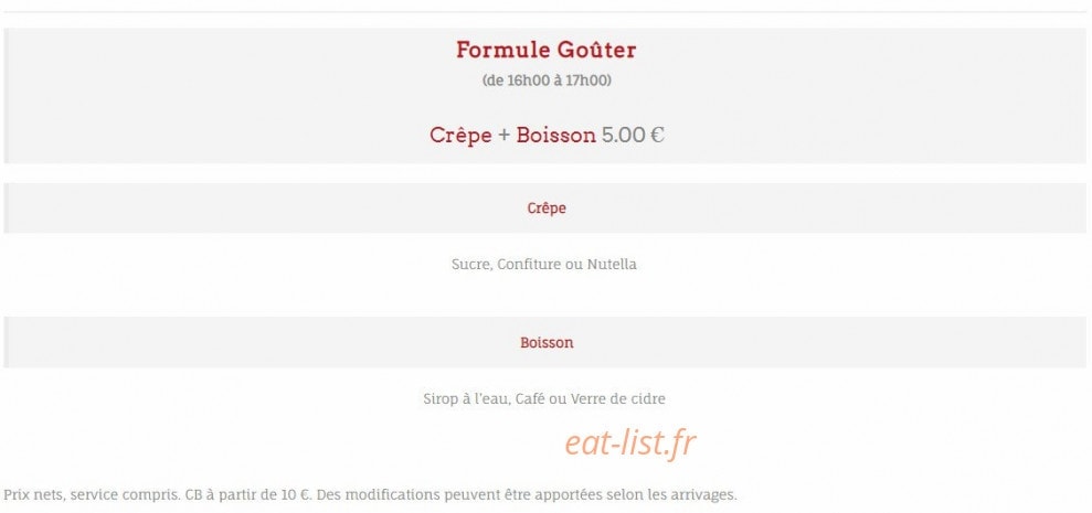 Le Bistrot Blonvillais — carte page 3