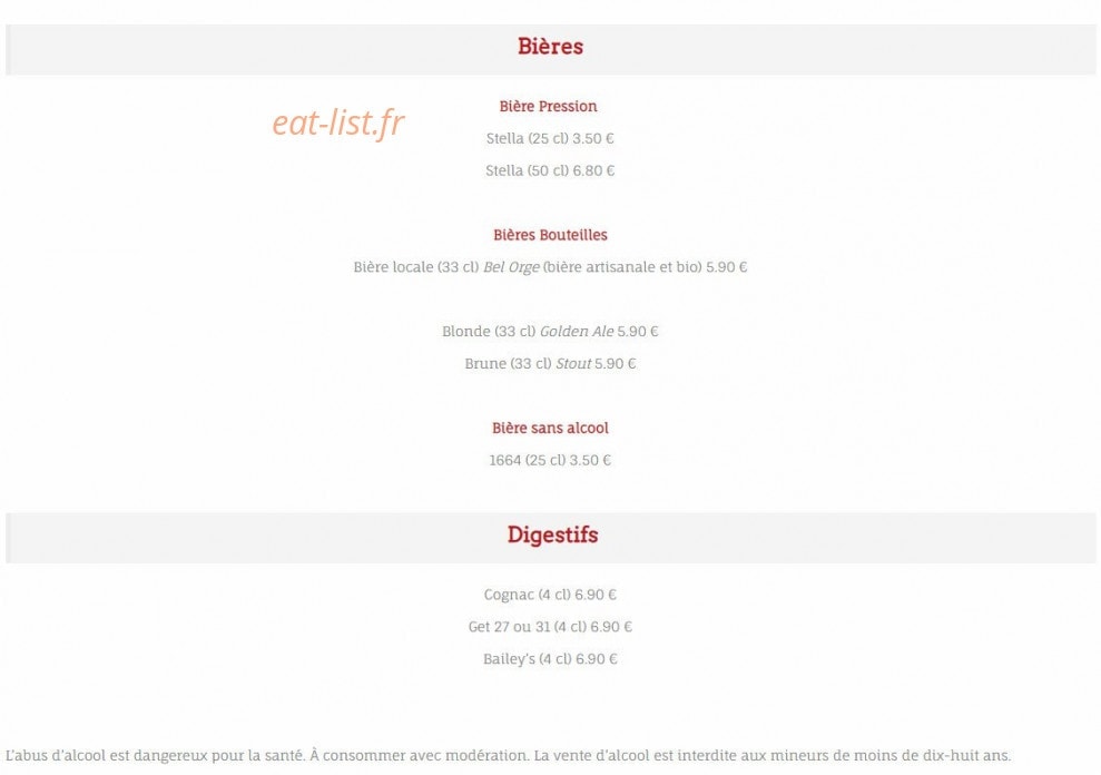 Le Bistrot Blonvillais — carte page 13