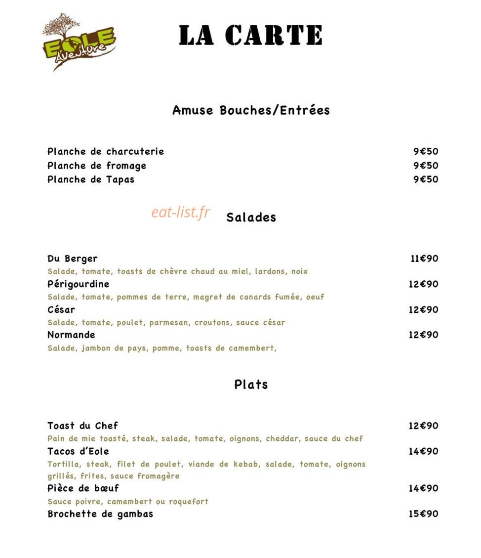 Eole Aventure — carte page 1