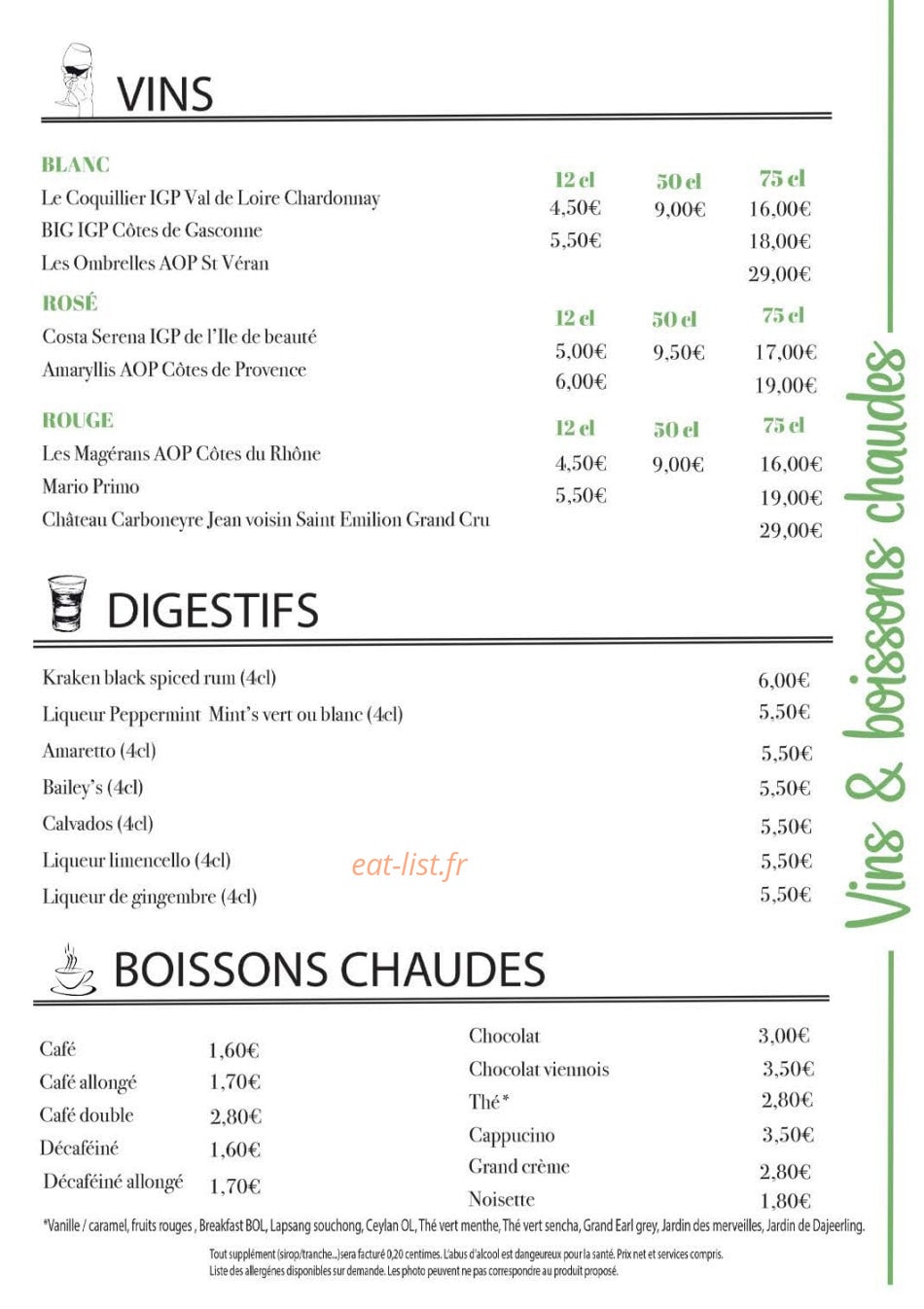 La Table d'EOLE — carte page 7