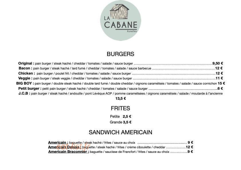 La Cabane — carte page 1