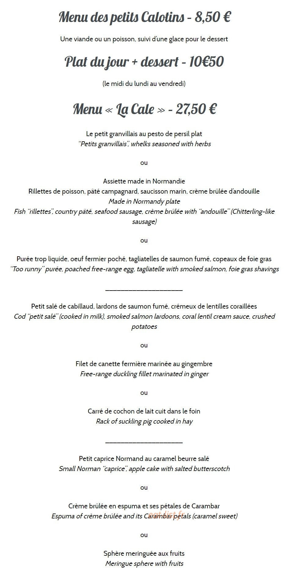 La Cale — carte page 1