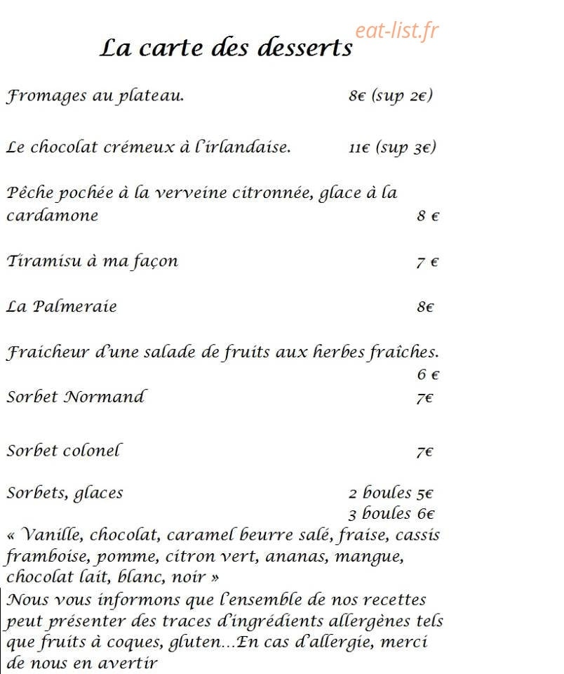 La Palmeraie — carte page 4