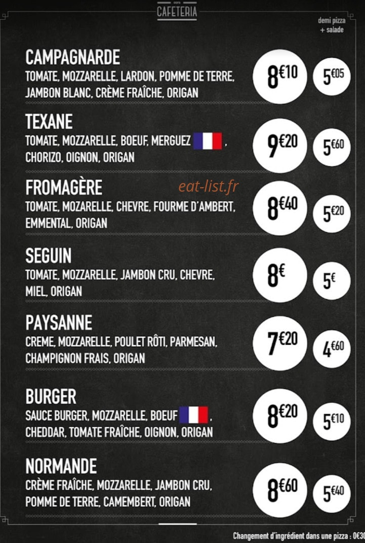 Cora Cafétéria — carte page 2