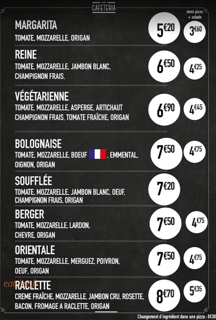 Cora Cafétéria — carte page 3