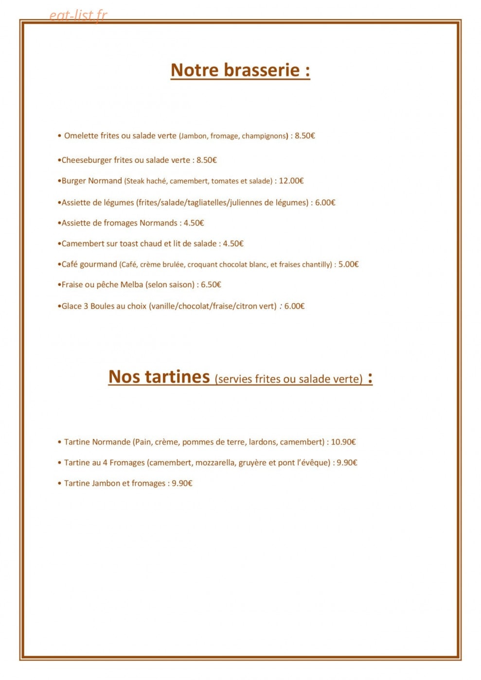 Auberge de la Luzerne — carte page 4