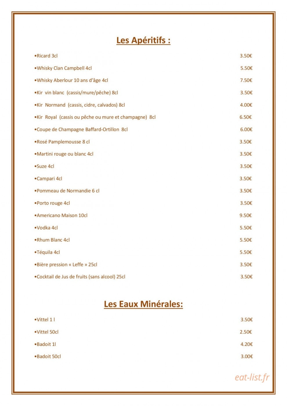 Auberge de la Luzerne — carte page 6