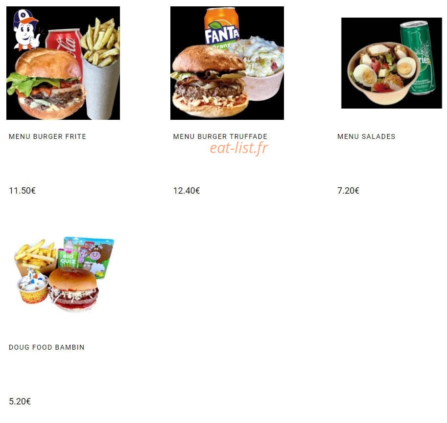 Doug Food — carte page 1