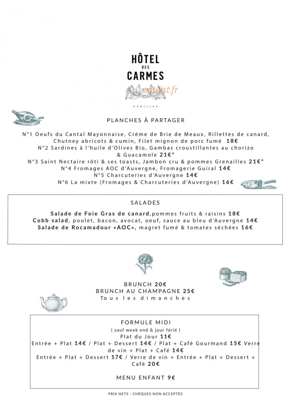Hôtel des Carmes — carte page 1