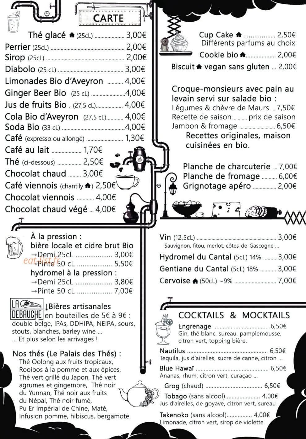 L'Engrenage café — carte page 1