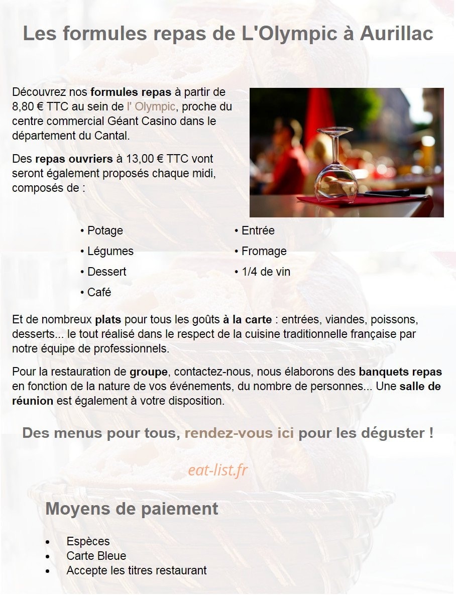 L'Olympic — carte page 1