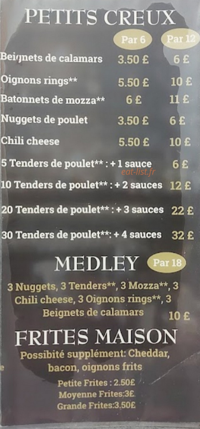 La Baracca Frites — carte page 5