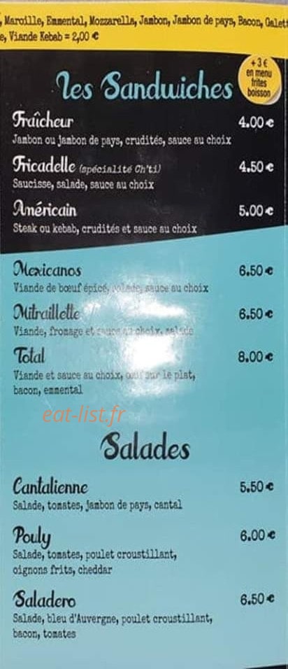 La Baracca Frites — carte page 2