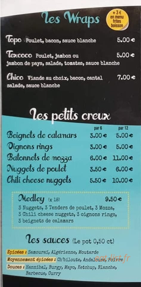 La Baracca Frites — carte page 4