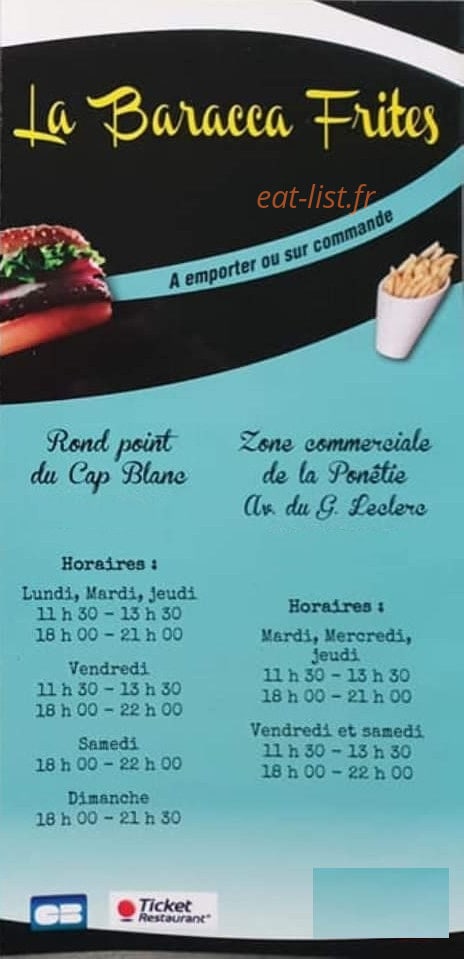 La Baracca Frites — carte page 6
