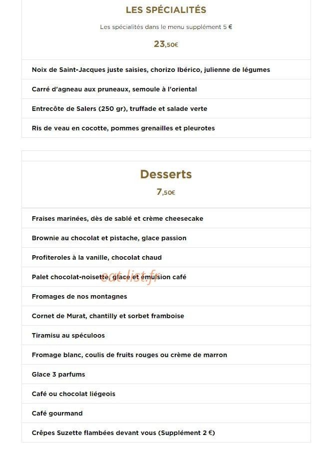 La Brasserie d' Aurillac — carte page 3