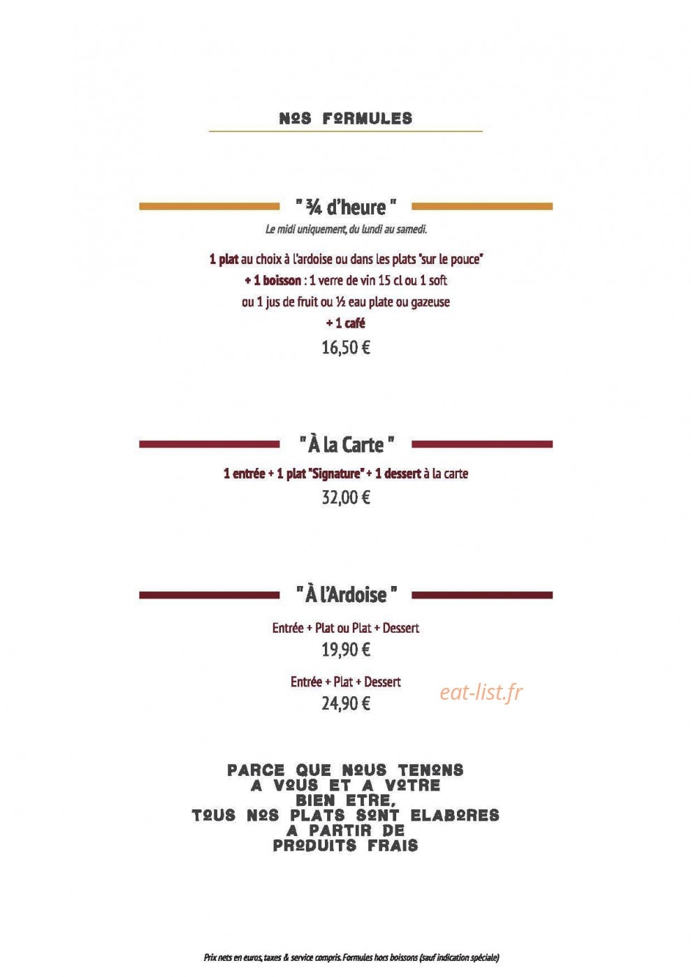 La Brasserie d' Aurillac — carte page 7
