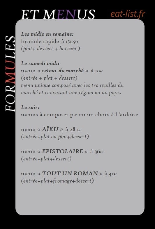 La Table Des Matiéres — carte page 1