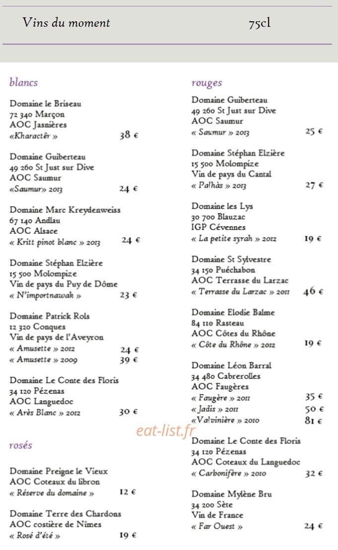 La Table Des Matiéres — carte page 3