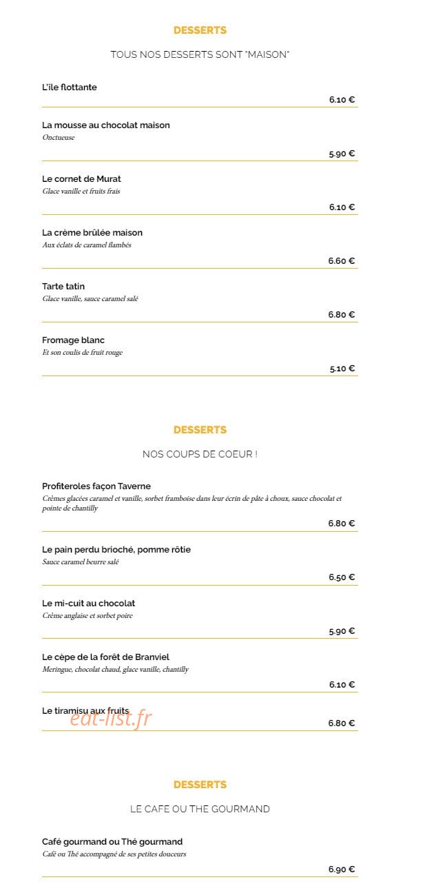 La Taverne, — carte page 6
