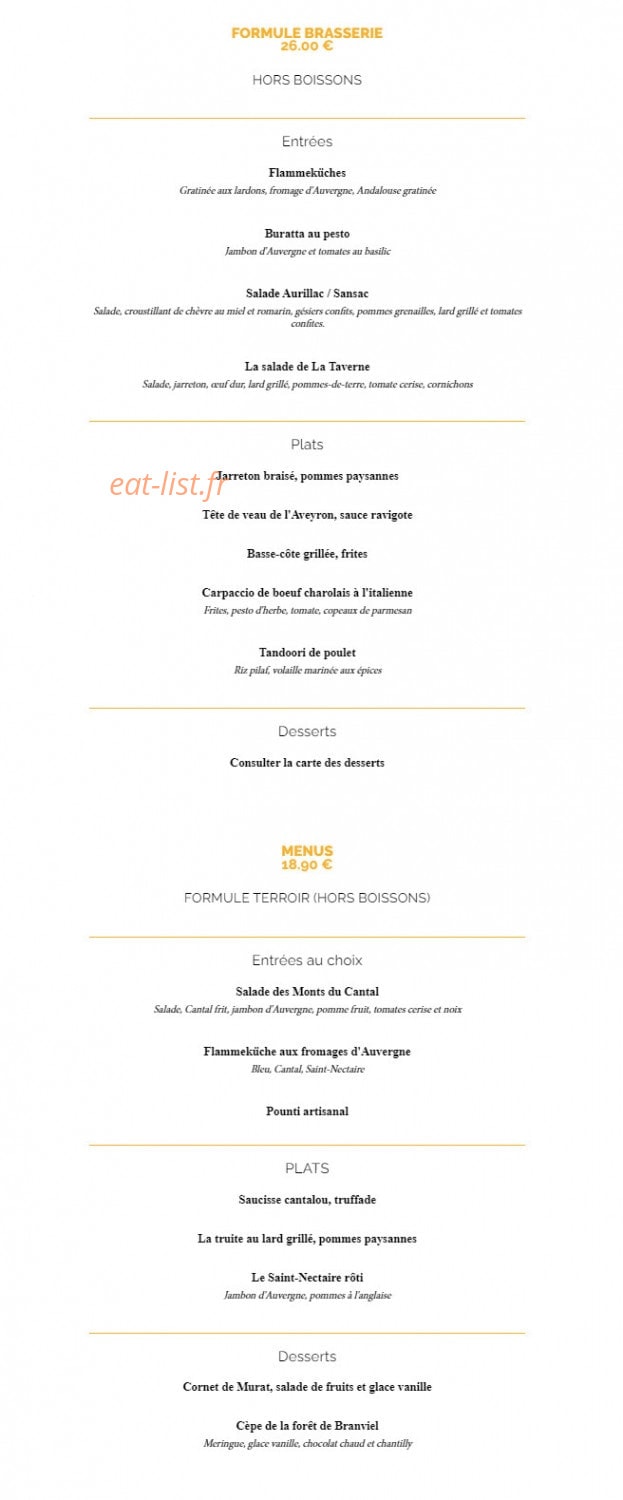 La Taverne, — carte page 9