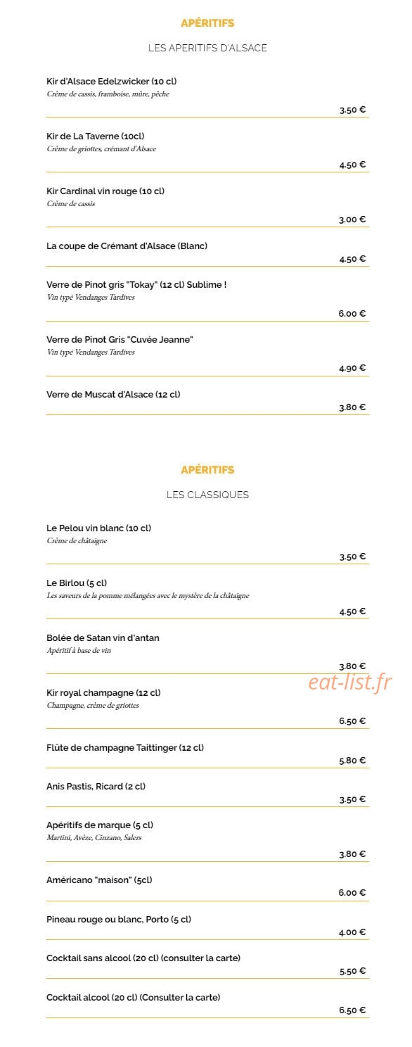 La Taverne, — carte page 11