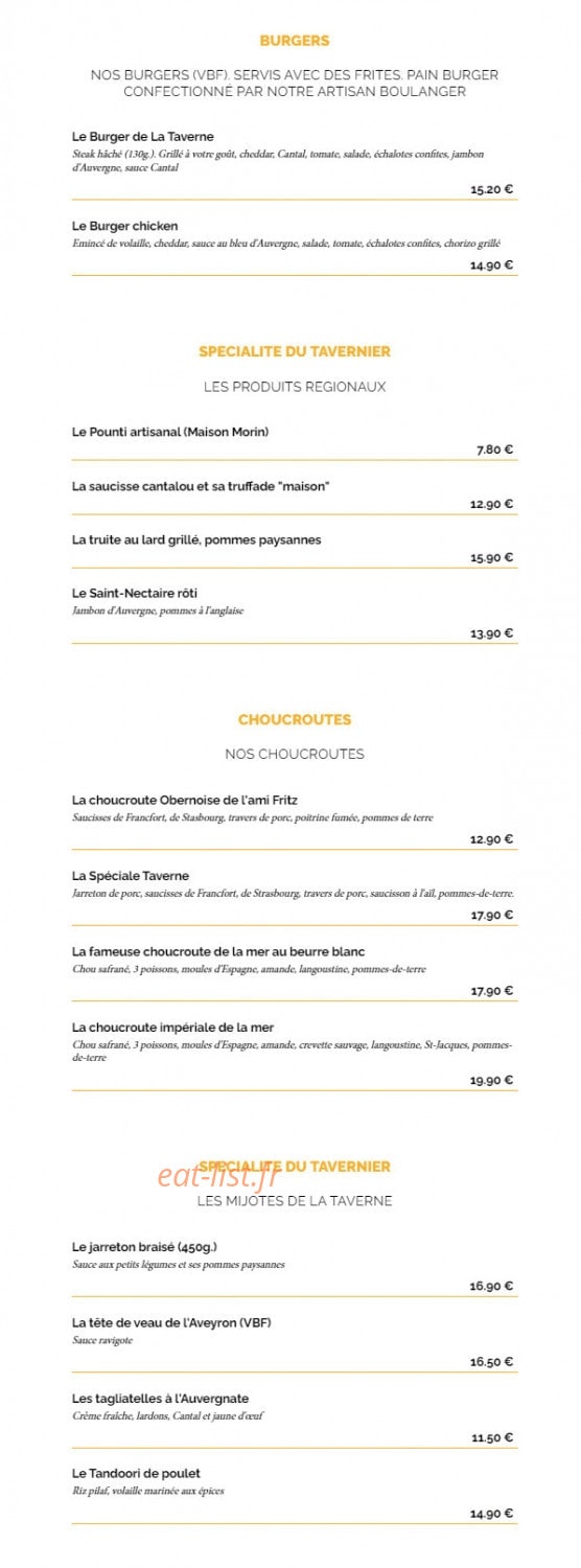 La Taverne, — carte page 2