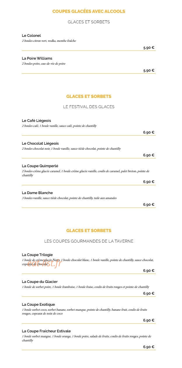 La Taverne, — carte page 7
