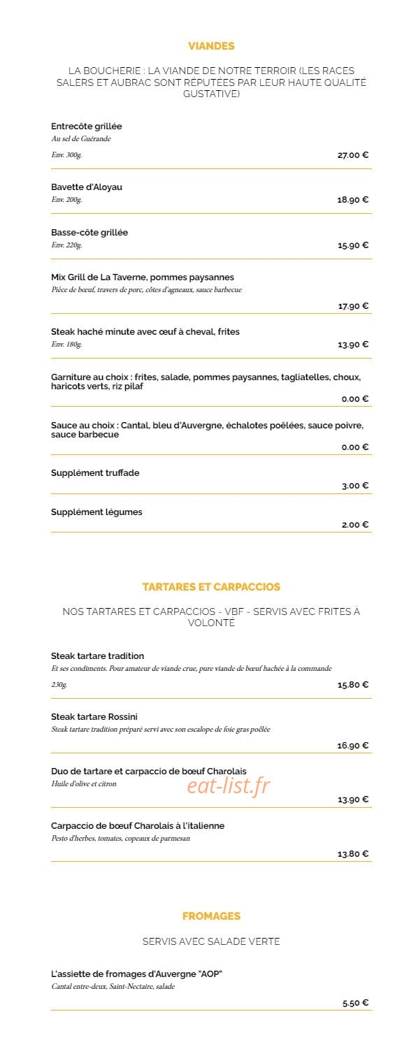 La Taverne, — carte page 5