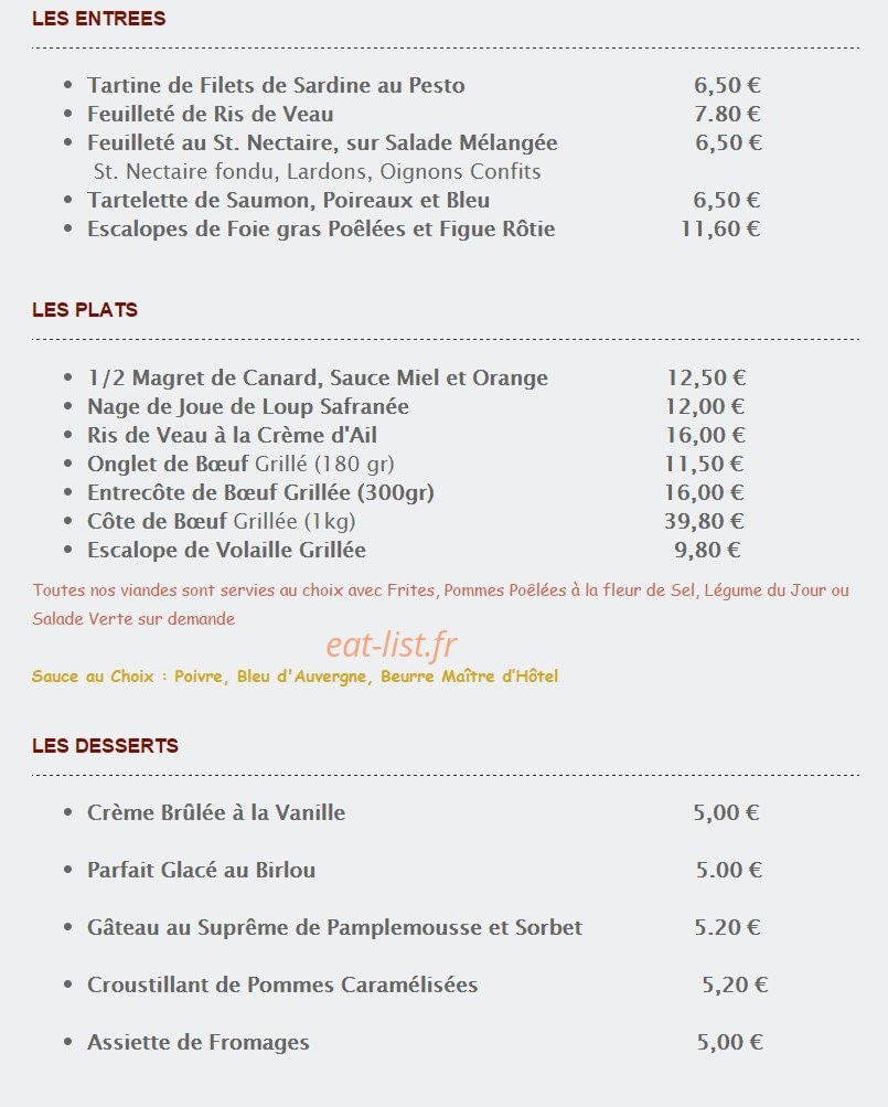 Le Kat Grill — carte page 2