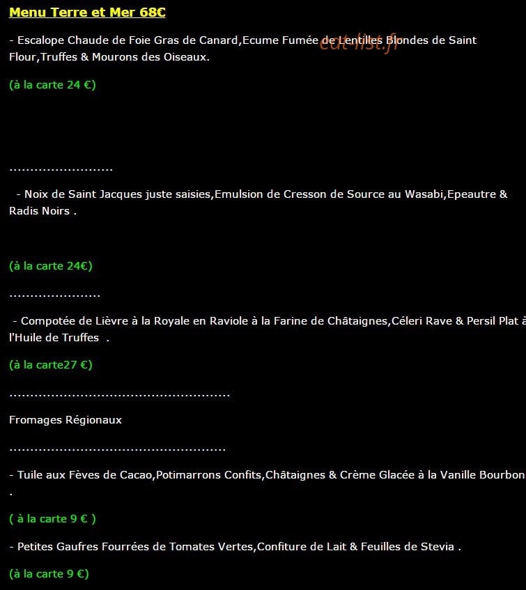 Les Quatre Saisons — carte page 5