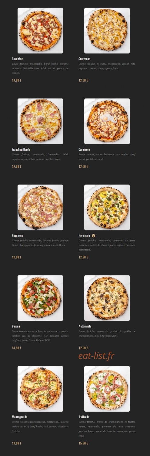Pizza Cosy — carte page 2
