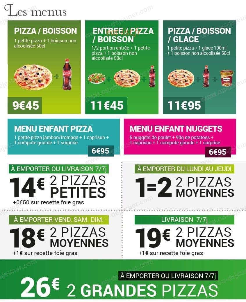 Pizzeria Le Square — carte page 1