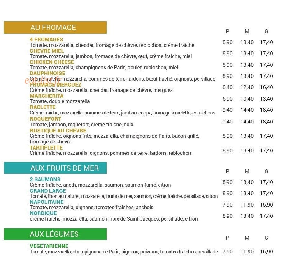 Pizzeria Le Square — carte page 3