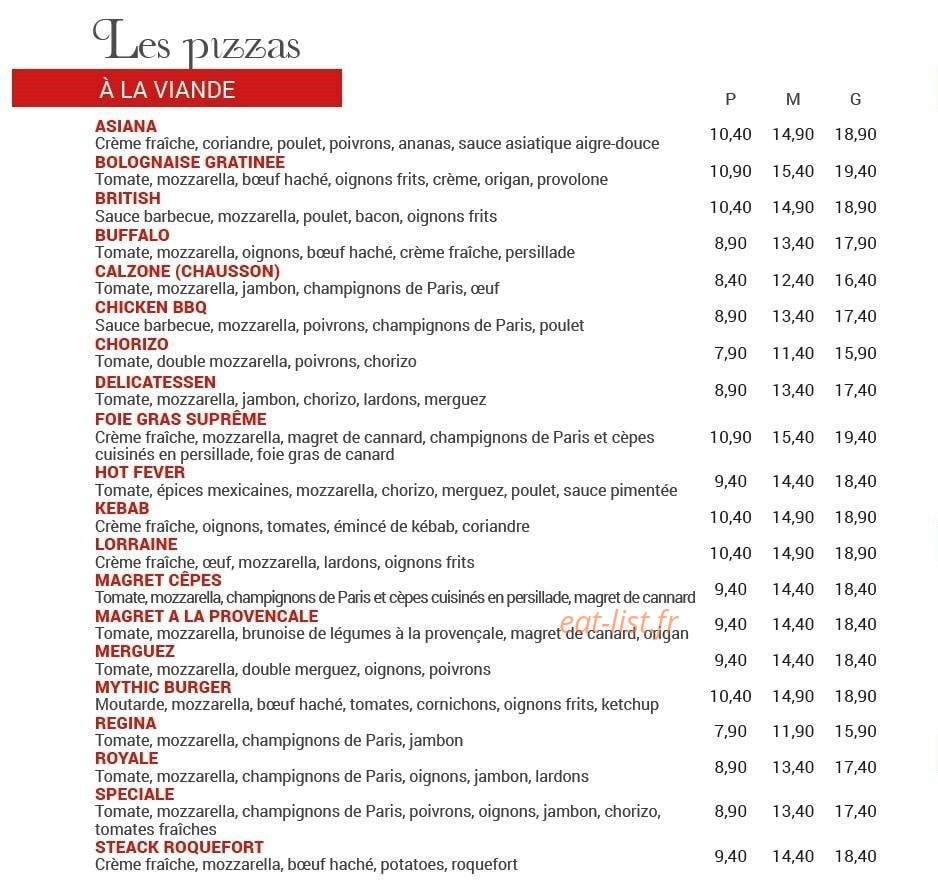 Pizzeria Le Square — carte page 2