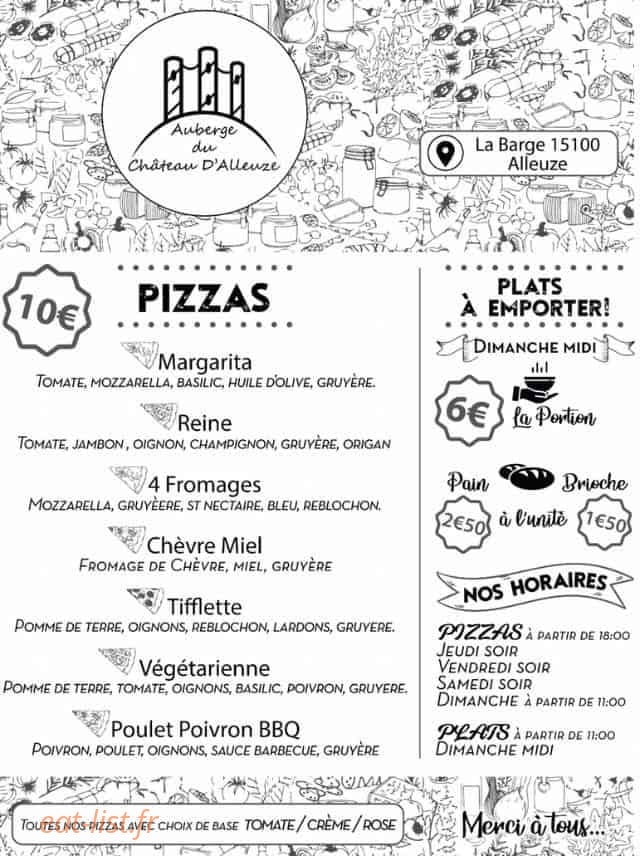 Auberge Du Château — carte page 2