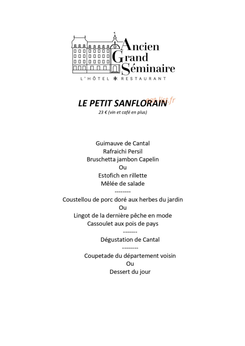 Ancien grand Séminaire — carte page 2