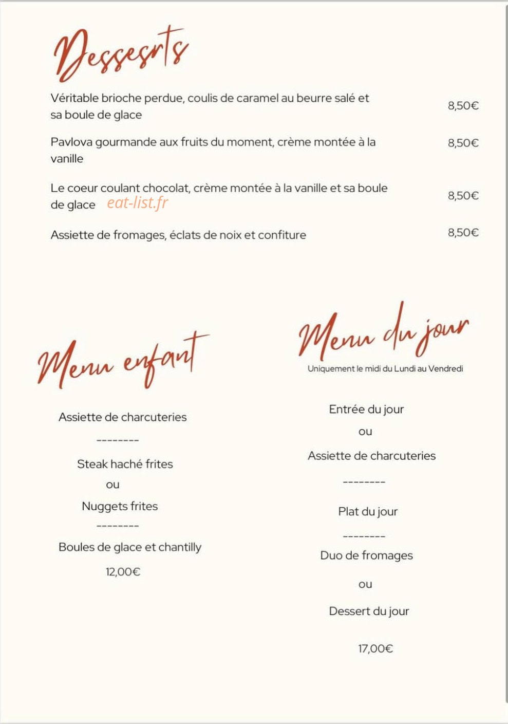 Au Tire Bouchon — carte page 2