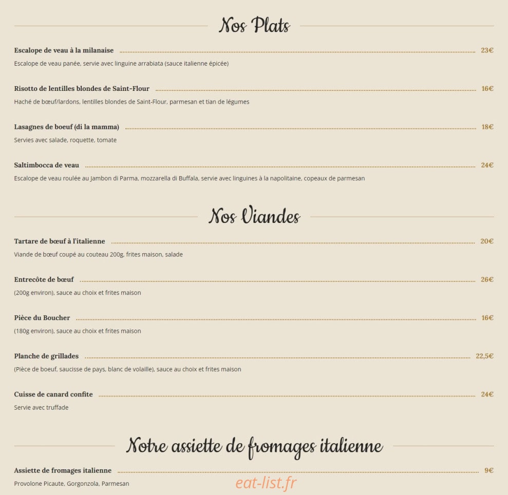 Chez Greco — carte page 3
