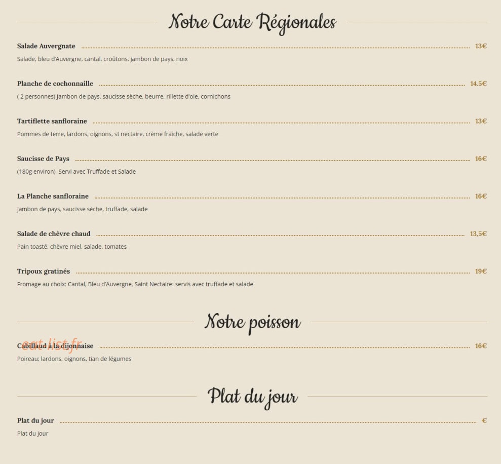 Chez Greco — carte page 4