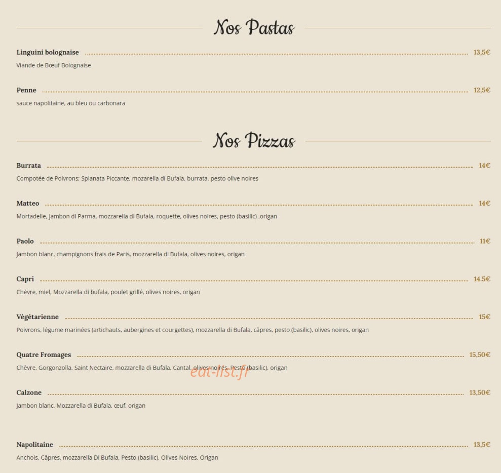 Chez Greco — carte page 2