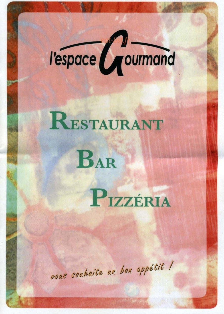 L'Espace Gourmand — carte page 1