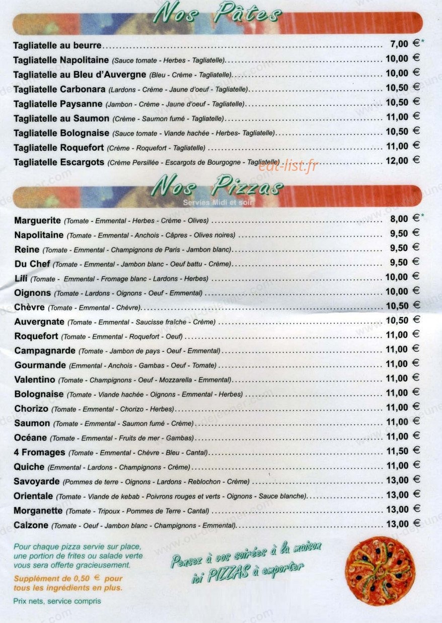 L'Espace Gourmand — carte page 7