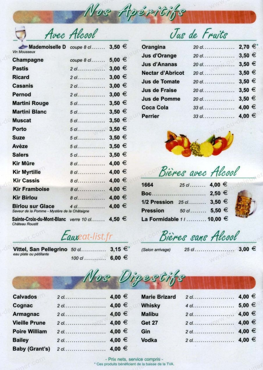 L'Espace Gourmand — carte page 2