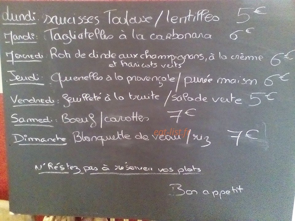 La Bonne Gourmandise — carte page 1