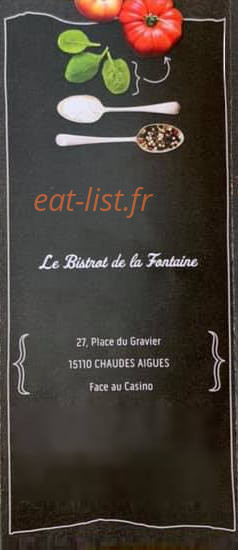 Le Bistrot de la Fontaine — carte page 7